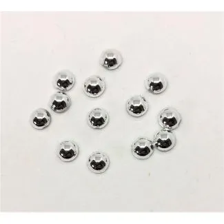 Halvperler i blank sølv, 6 mm