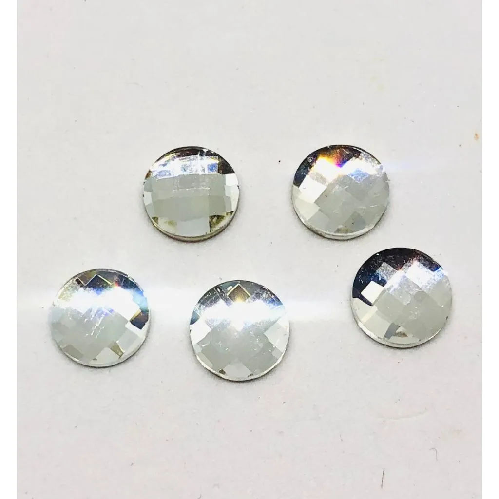 AURORA A2035 Rund Chessboard flatback, Crystal, 8 mm