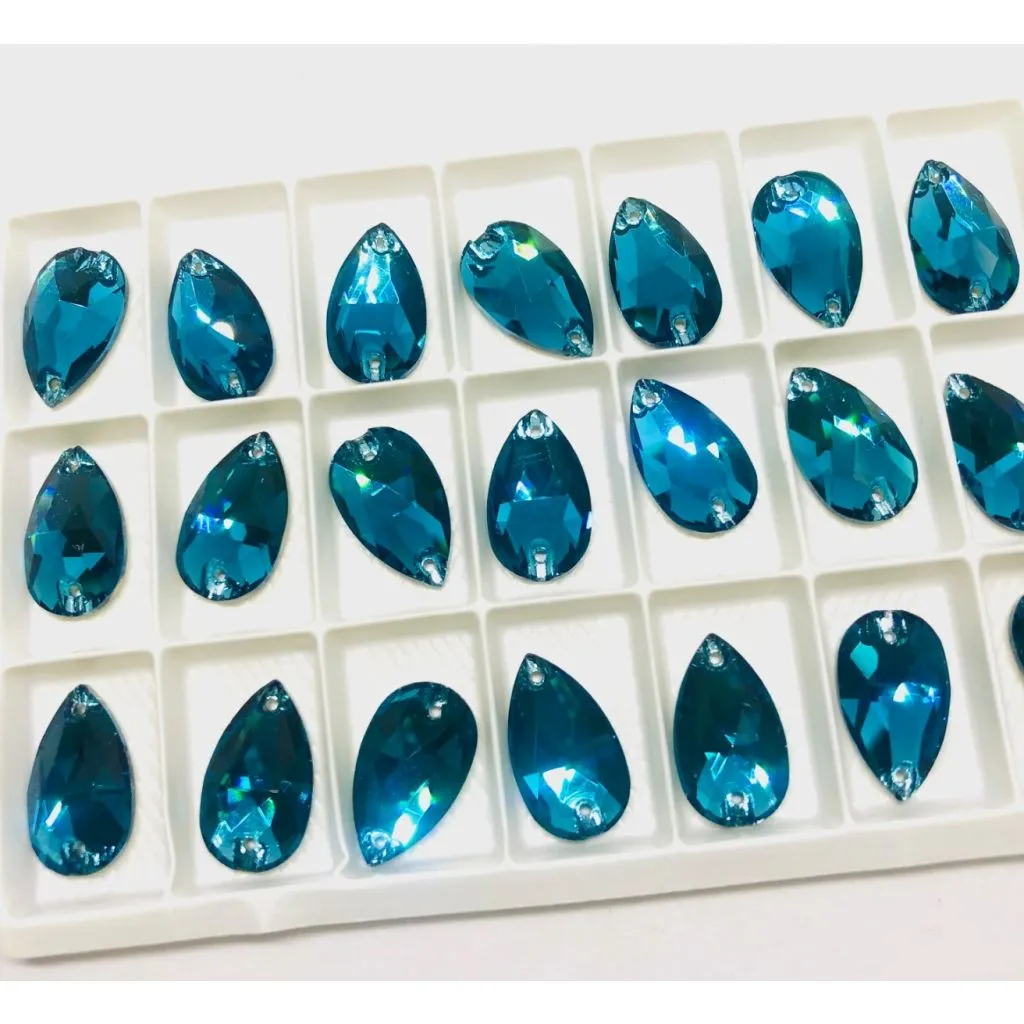 AURORA A3230 Pear Sew-on (dråbe), Blue Zircon