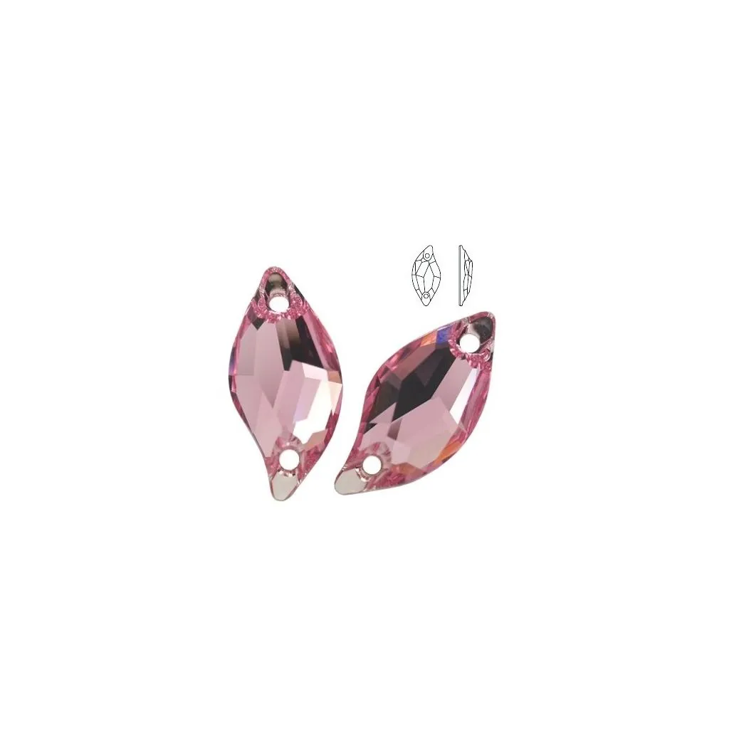 Swarovski 3254 Diamond Leaf 20 x 9 mm, Light Rose
