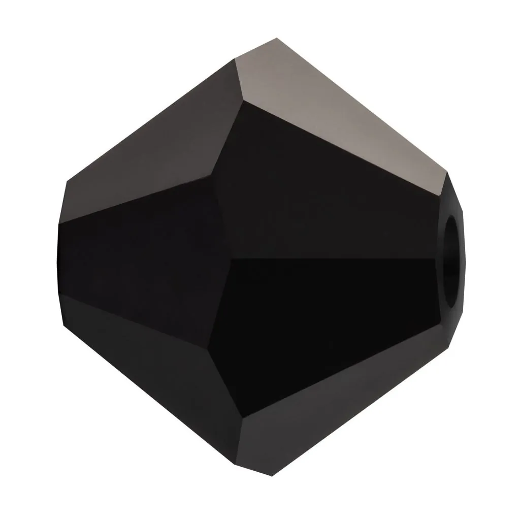 Preciosa Rondelle Bead, Jet, 4 mm