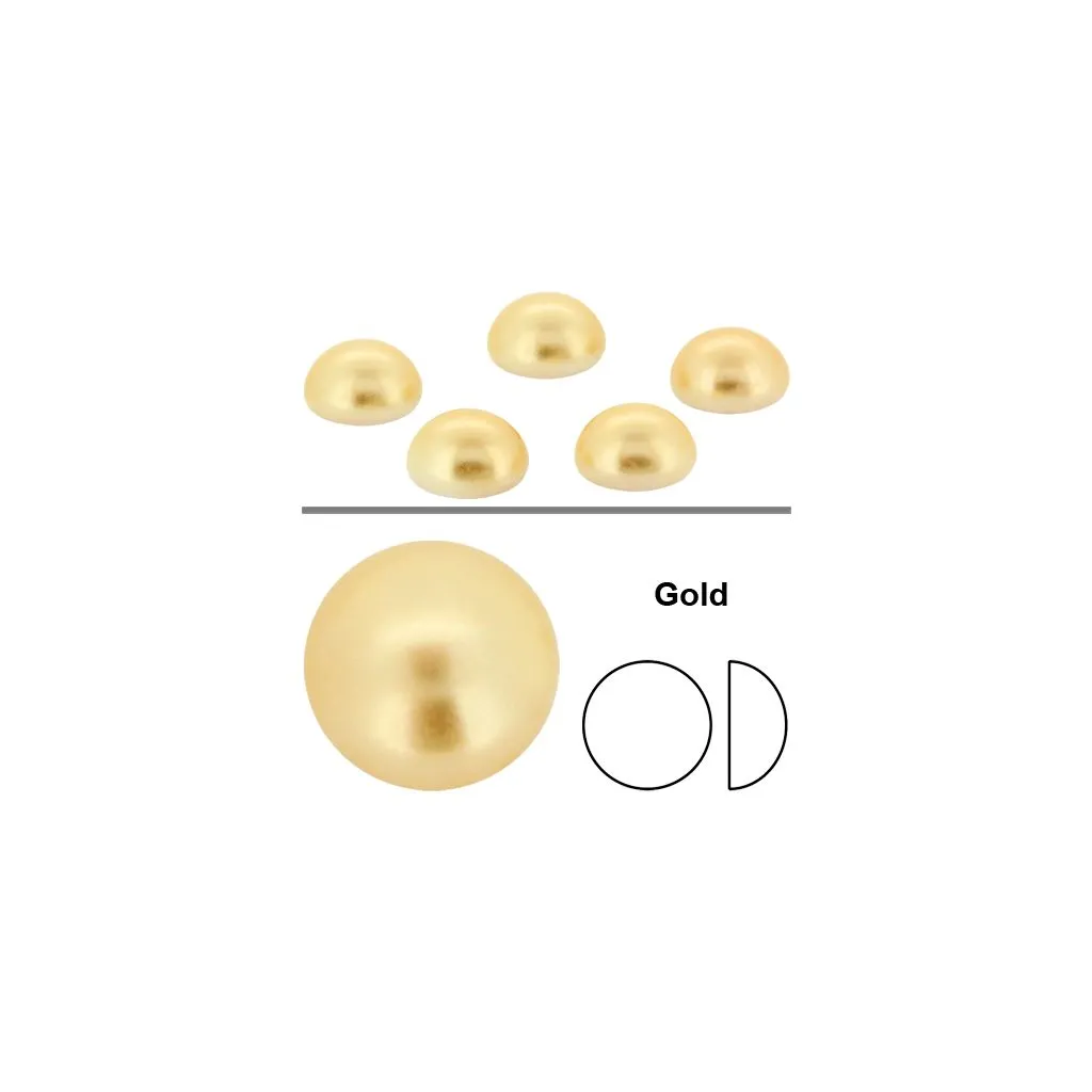 Preciosa flatbackperle 8 mm, Gold