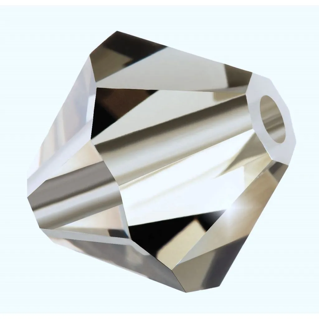 Preciosa Rondelle Bead, Black Diamond, 4 mm