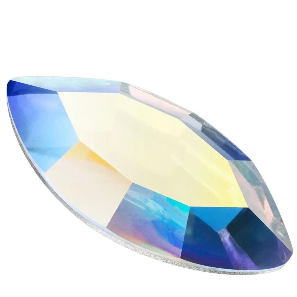 Preciosa Maxima Navette, Crystal AB, 4x2 mm, 20 stk.