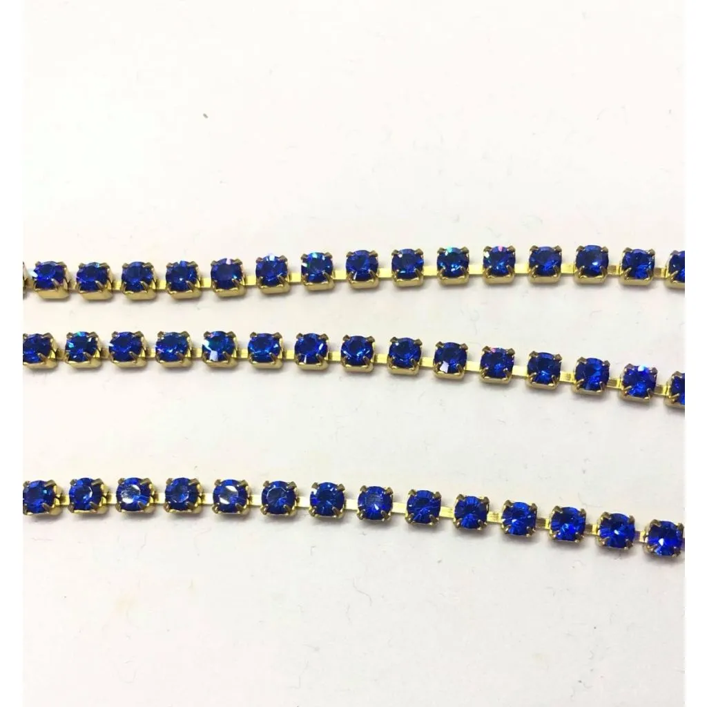 Preciosa cupchain (kæde) ss16 (4 mm), Sapphire, raw setting, pr. 10 cm.