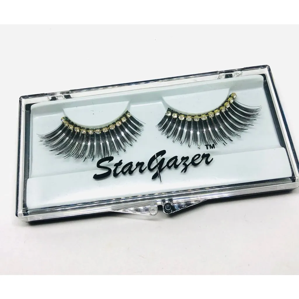 Stargazer sorte/sølv øjenvipper med rhinsten