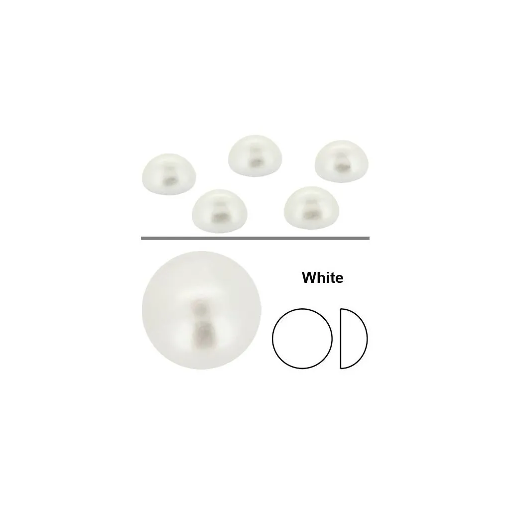 Preciosa flatbackperle 5 mm, White