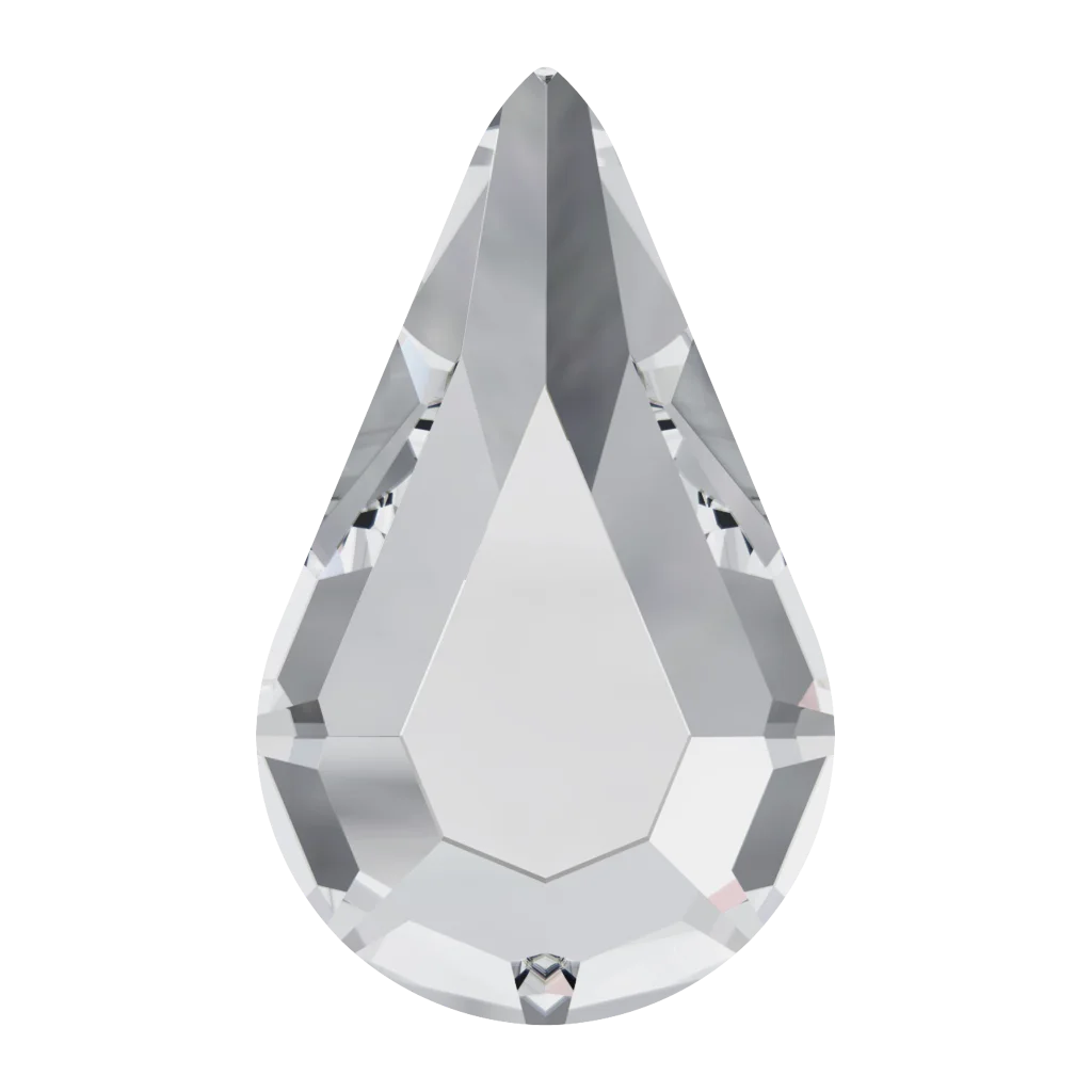 Swarowski 2300 Drop FB, 10 x 6 mm, Crystal, 10 stk.