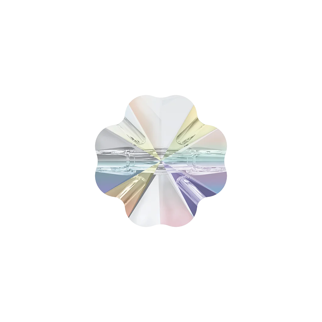 Swarovski 3011 Clover Crystal Button, 12 mm, Crystal AB