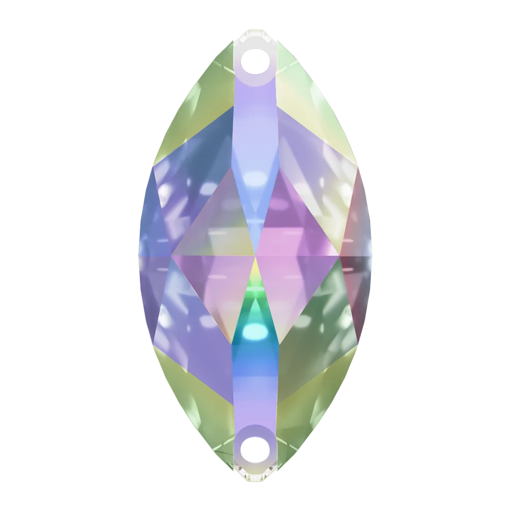 AURORA A3223 Navette Sew-on, Crystal AB