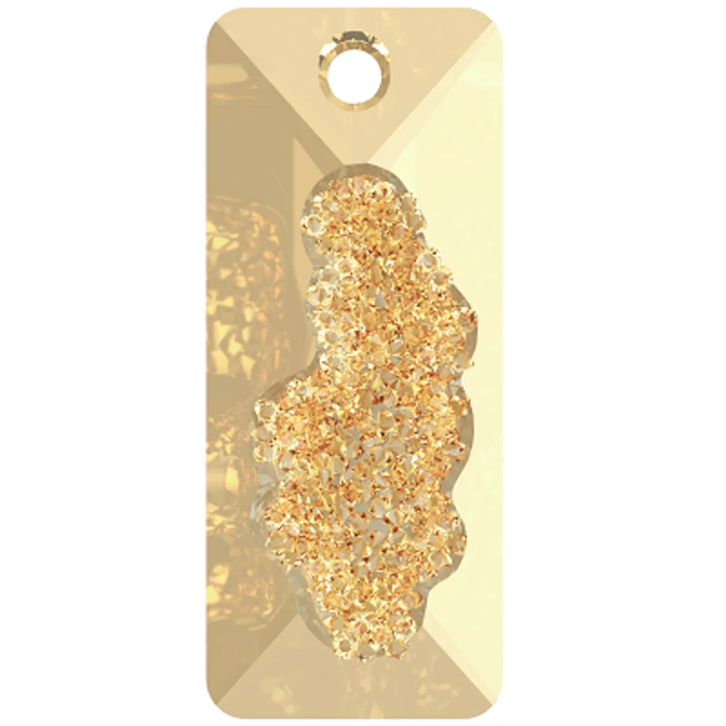 Swarovski 6925 Growing Crystal Rectangle Pendant, 36 mm, Crystal Golden Shadow